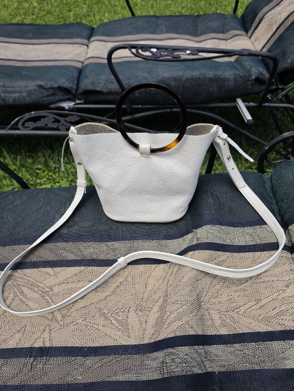 Culbia Small Leather White Handbag Purse With Crossbody Adjustable Strap — image 2 of 8